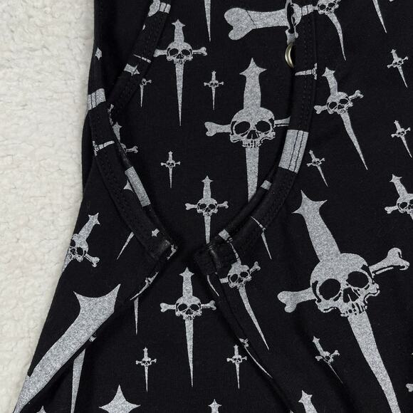 Lip Service Trash & Dagger "Trashy" Skull Daggers Black Tank Top XL Goth Y2K - Picture 14 of 16